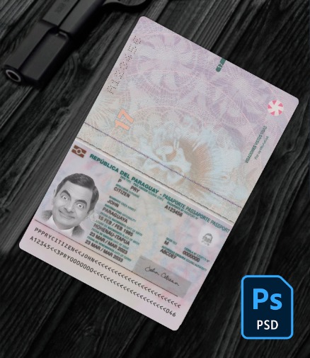Paraguay passport 2023-present PSD